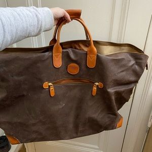 Dark Brown Leather Bric’s Large Duffle Weekend Bag